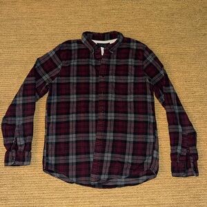 Abercrombie & Fitch Burgundy and Gray Plaid Shirt